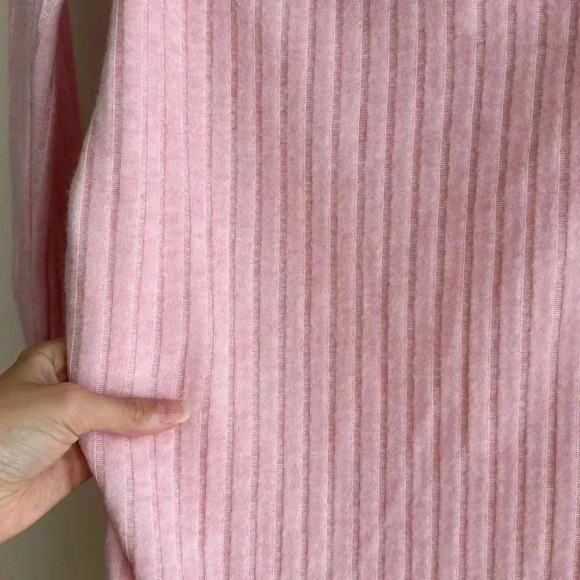 Shein Maternity Cotton Candy Pink Fuzzy Ribbed Off the Shoulder Midi Dress,Small - Picture 16 of 16